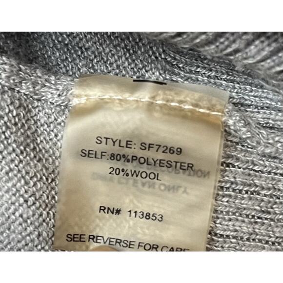 41 Hawthorne Women’s Color Block Sweater Yellow/Gray Buttons On Back Size Small - Picture 3 of 6